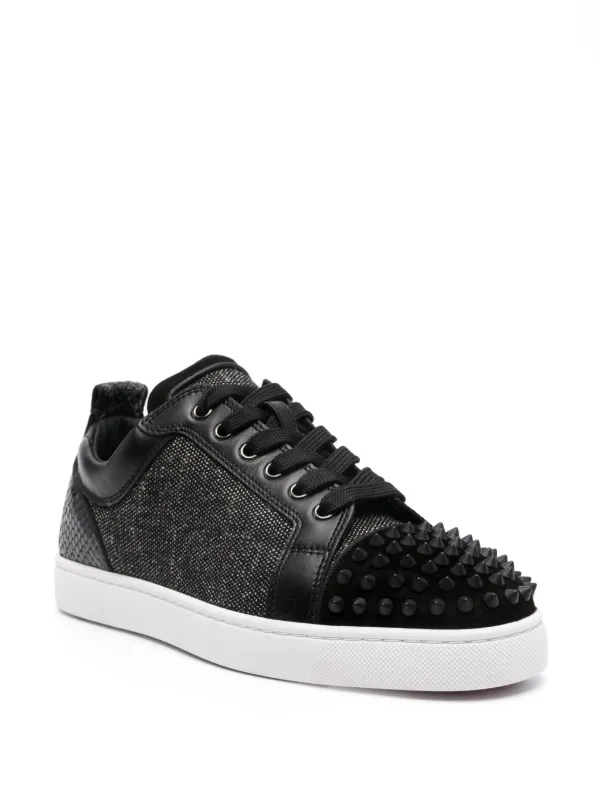 Christian Louboutin Louis Junior P Pik Pik Strass Sneakers Black FARFETCH AE