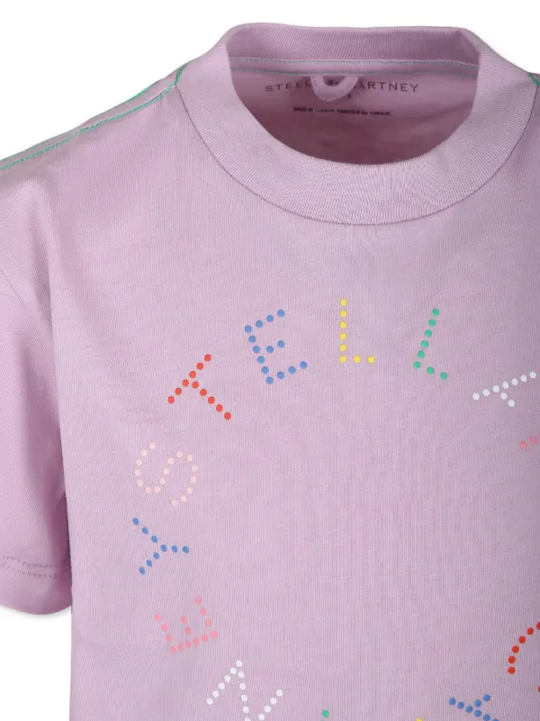 Stella McCartney Kids Logo Print Cotton t-shirt | Pink | FARFETCH BN