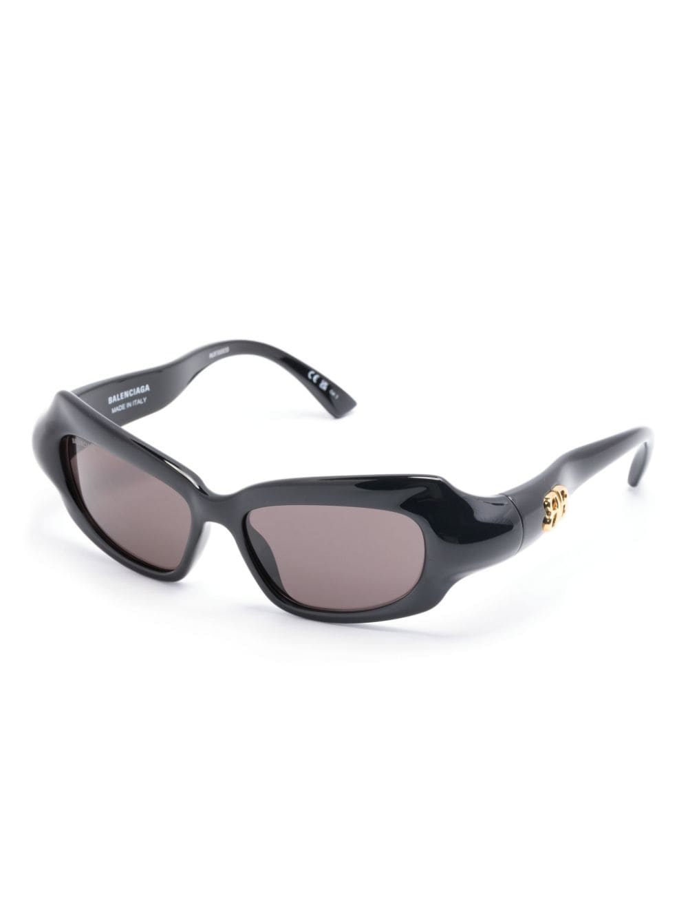 Shop Balenciaga Palazzo Rectangle-frame Sunglasses In Black