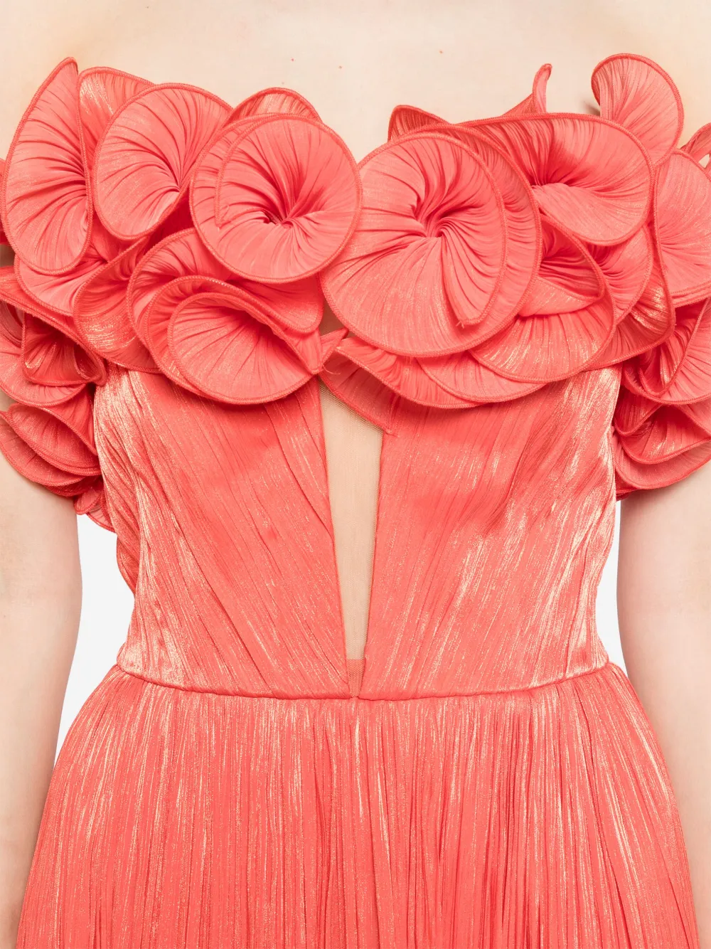 Ana Radu Jurk met ruches detail Oranje