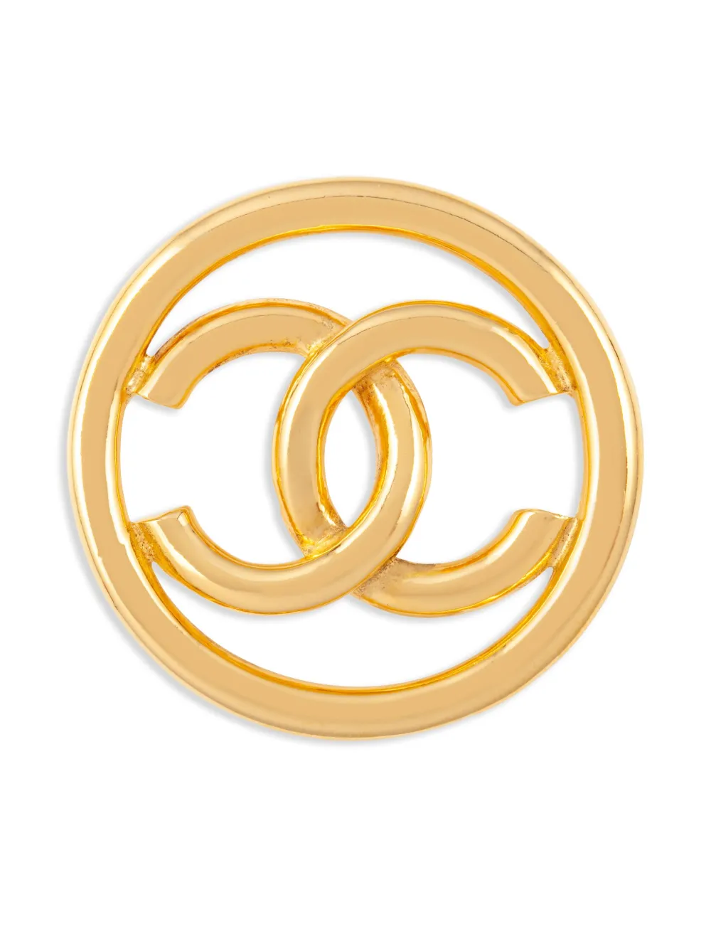 Pre-owned Chanel 1993 Cc Brooch In Gold