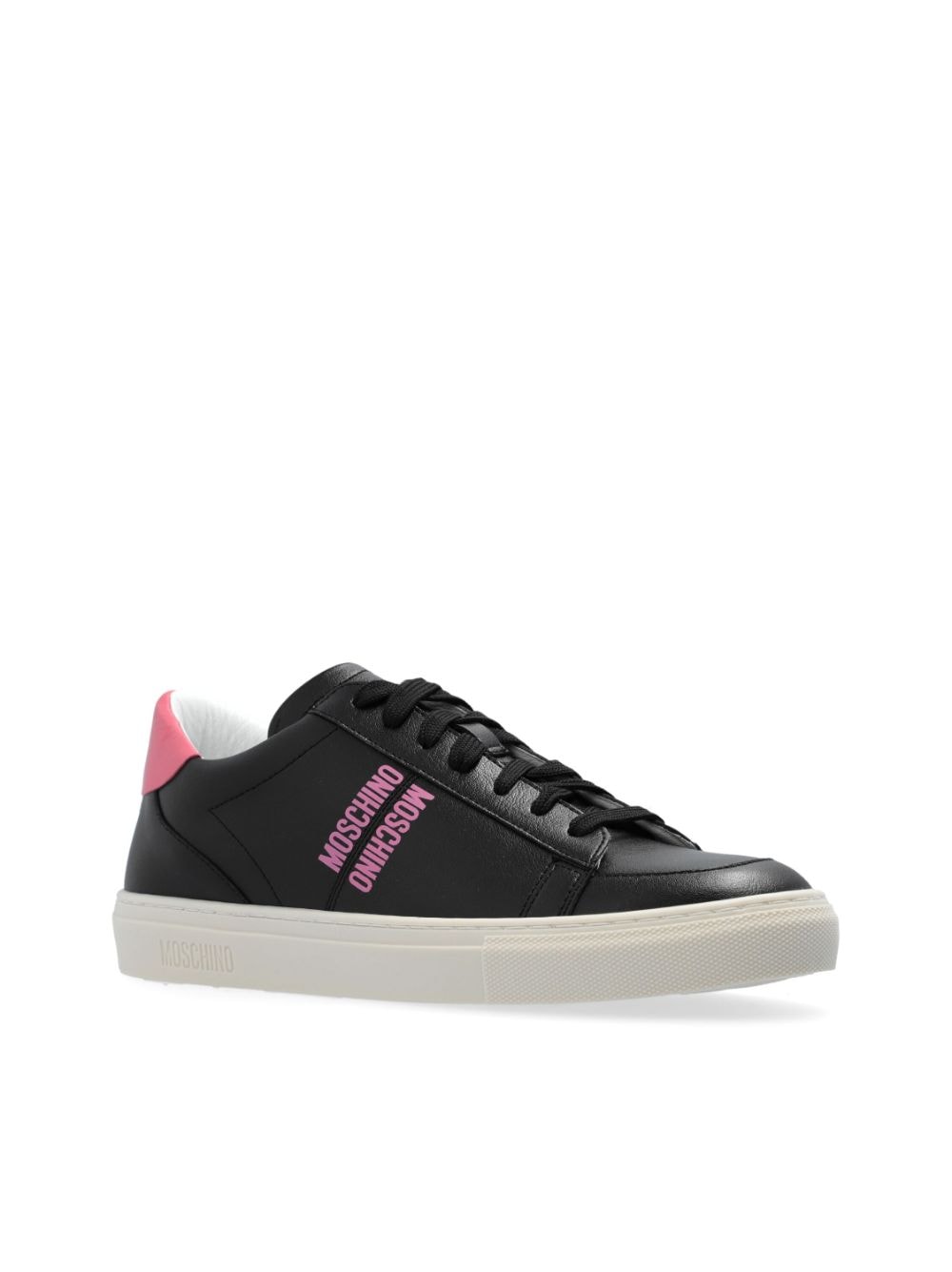 Shop Moschino Logo-print Sneakers In Black