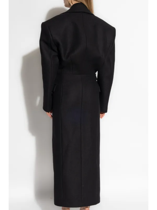 The Attico Wool Maxi Coat | Black | FARFETCH TR