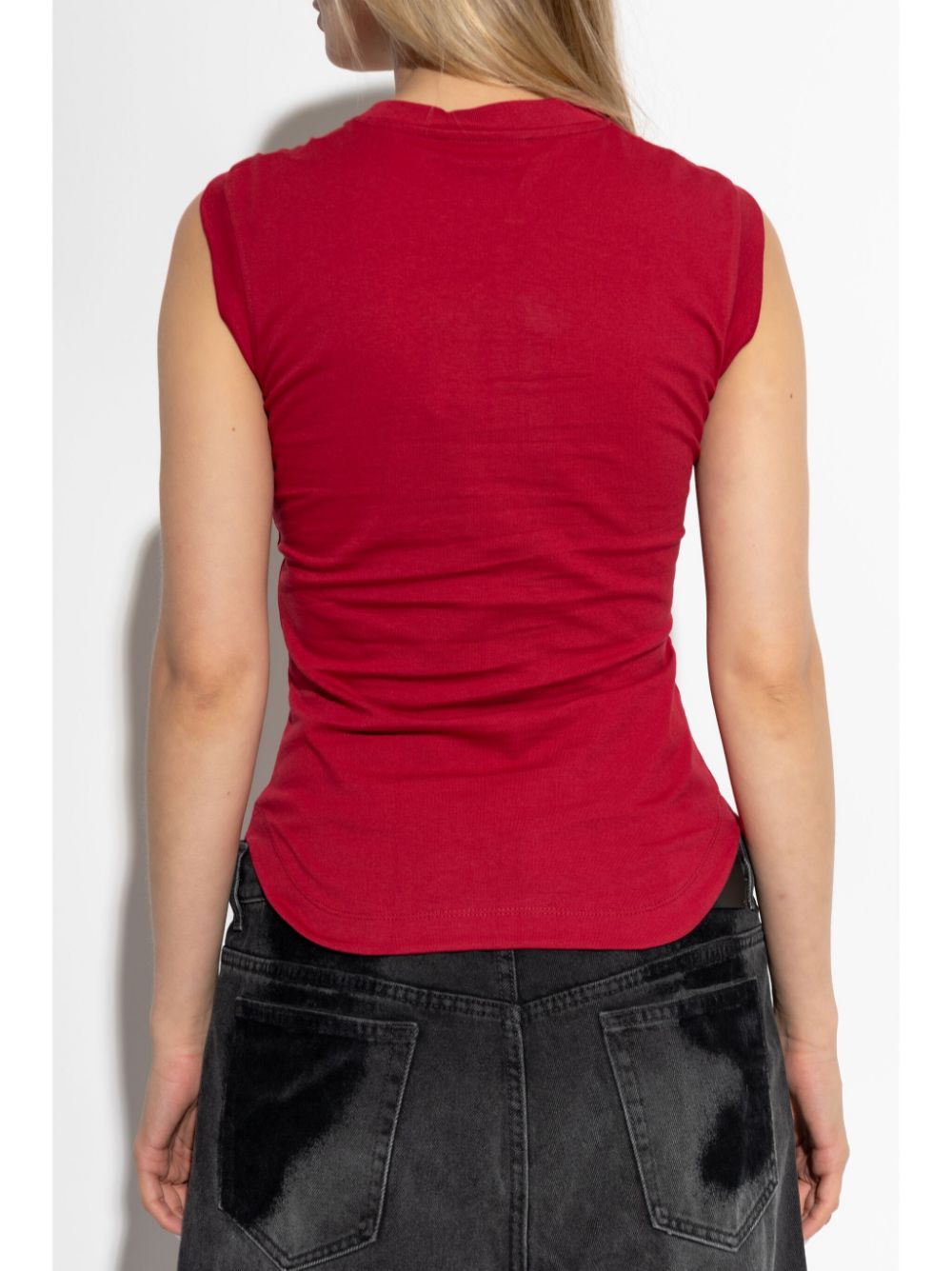 Shop Attico Logo-plaque Stretch Top In Red