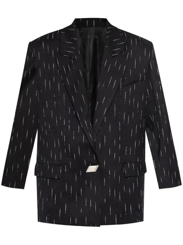 The Attico Single-button Wool-blend Blazer in Black
