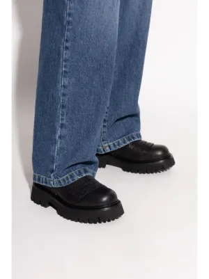ショートブーツ・ブーティ MOSCHINO BOOTS Moschino Kids heart-patch Combat Boots | Black | FARFETCH