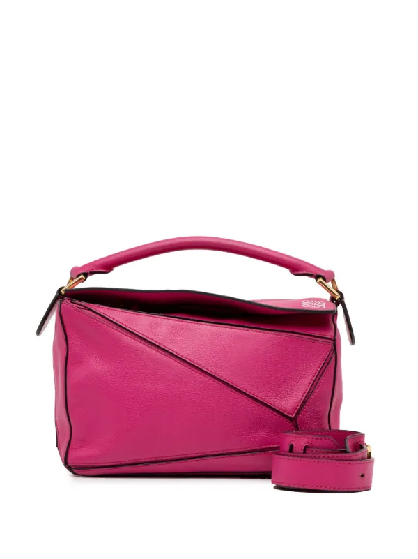 LOEWE ピンク レザー クラッチバッグ Loewe Puzzle Small Bag
