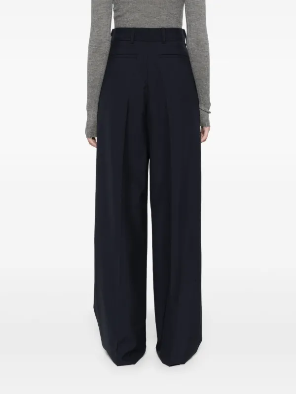 【関税込み】VALENTINO GARAVANI TROUSERS Valentino Garavani wide-leg Trousers | Black | FARFETCH