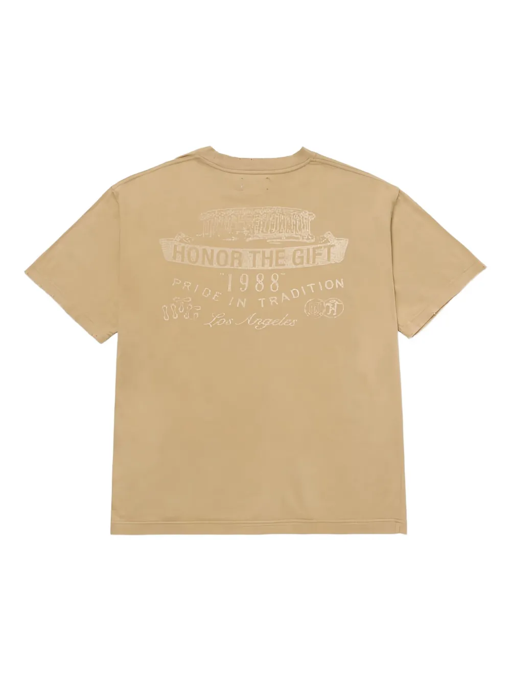 Honor The Gift T-shirt met print - Beige
