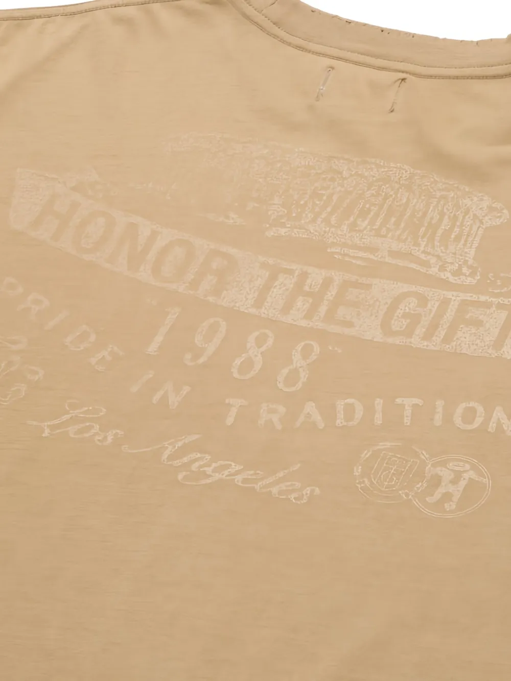 Honor The Gift T-shirt met print Beige