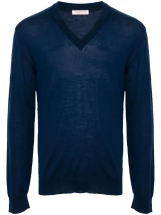 Valentino Garavani Vネック セーター | ブルー | FARFETCH JP