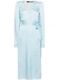 NEVER FULLY DRESSED textured midi wrap dress - Blue