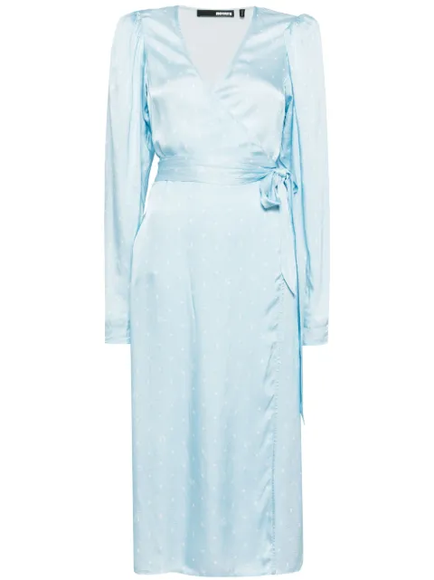 NEVER FULLY DRESSED textured midi wrap dress