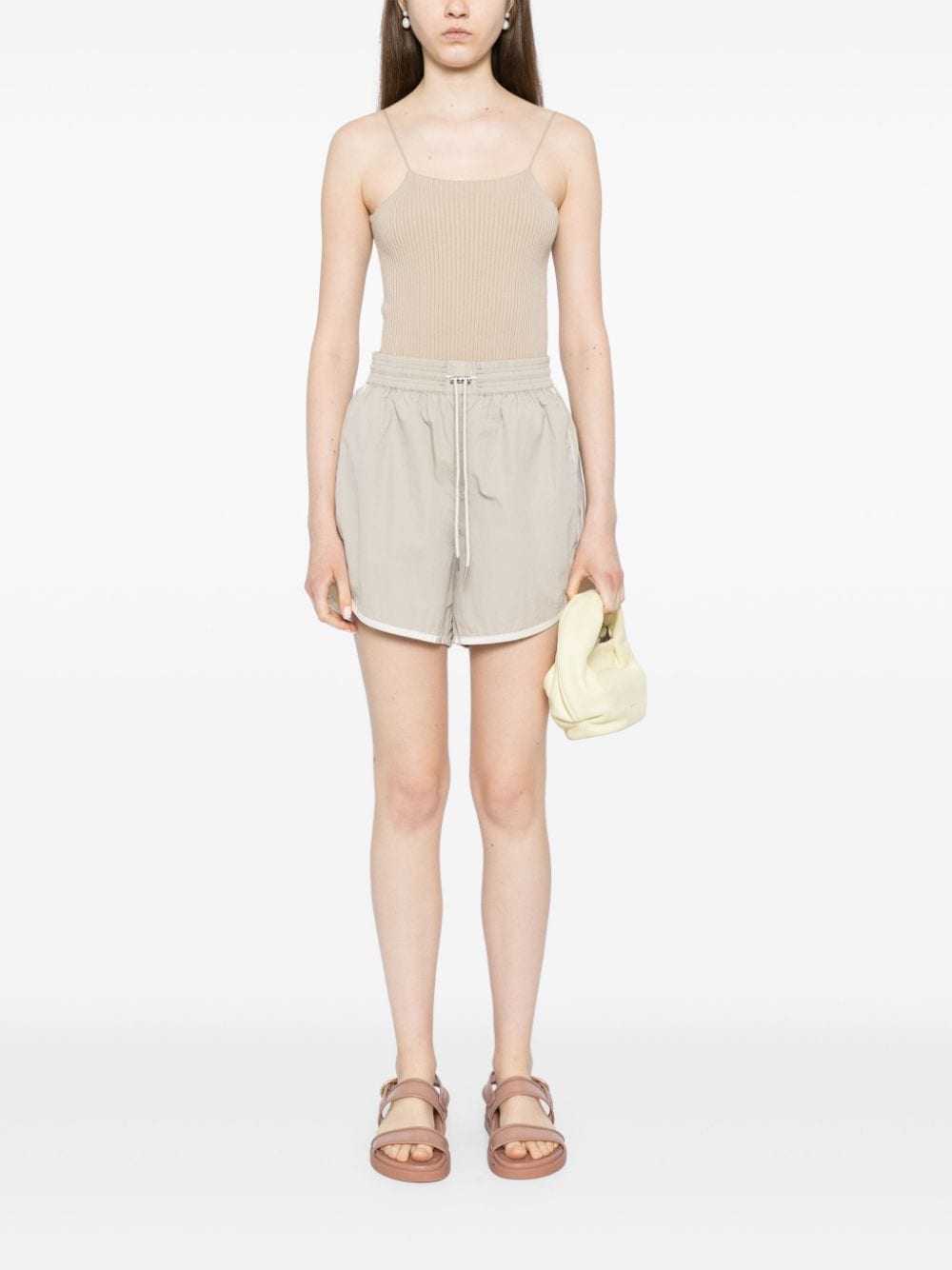 Shop Varley Harmon Shorts In Neutrals