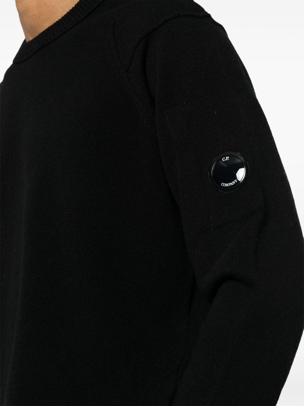 Shop C.p. Company Lens-appliqué Jumper In Black