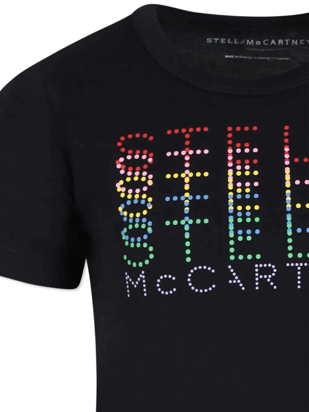 Stella McCartney Kids T-shirt met holografisch logo Zwart