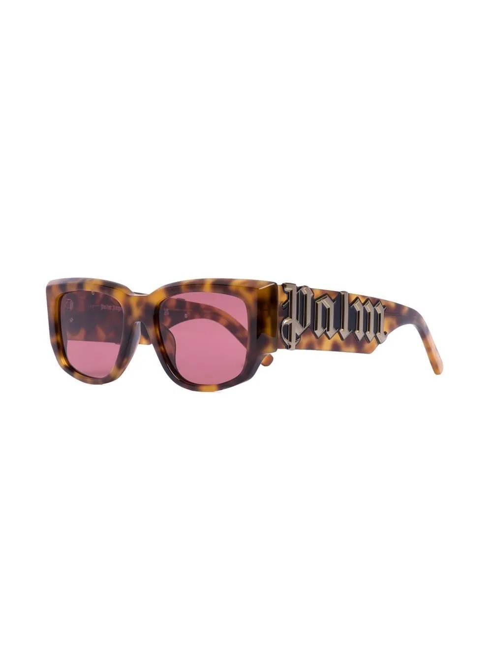 Palm Angels Eyewear Zonnebril met rechthoekig montuur Bruin