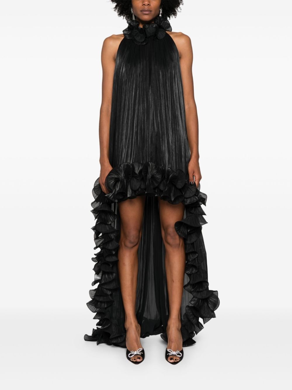 ANA RADU RUFFLED HIGH-LOW MAXI DRESS 