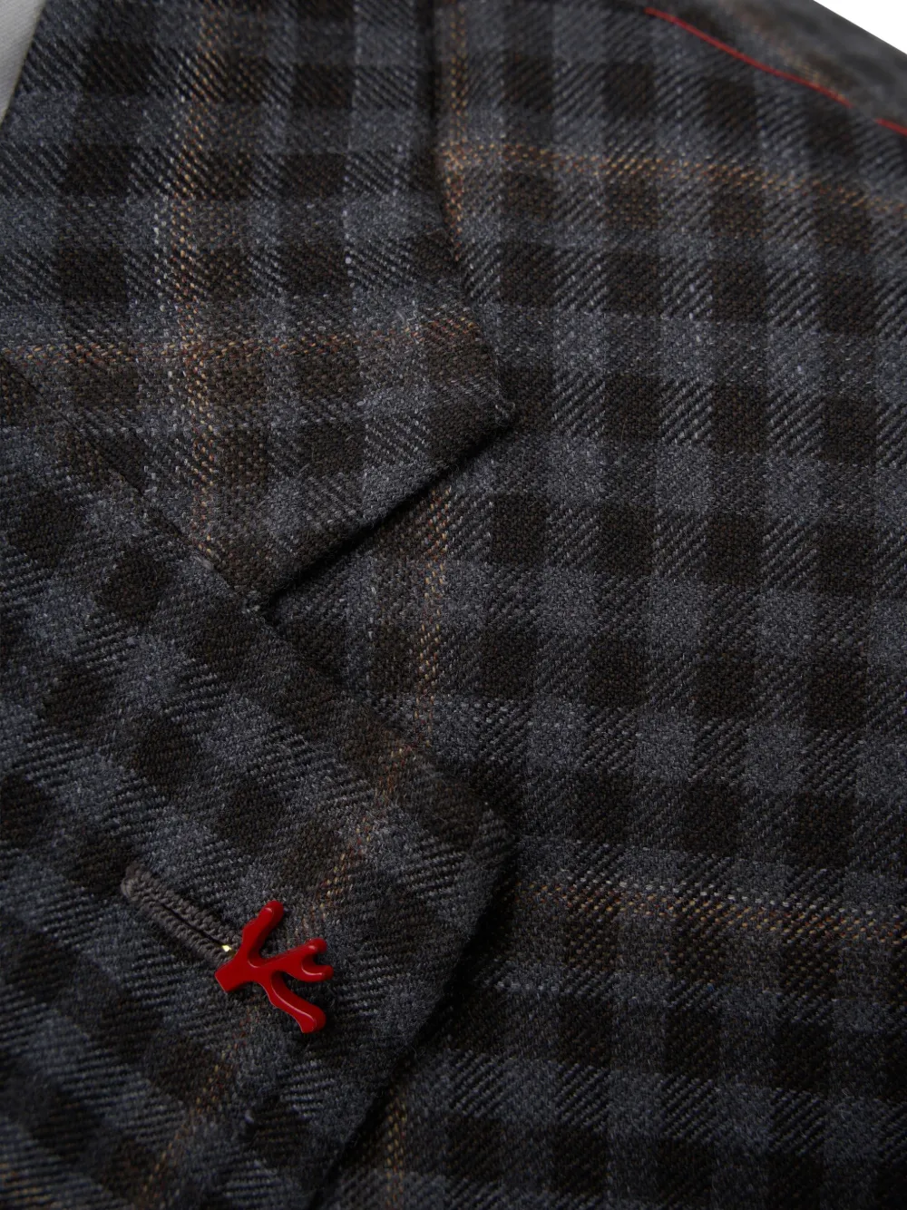 Isaia Geruite blazer Grijs