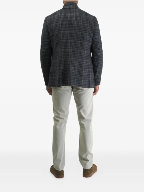 【美品】ISAIA イザイア　グレー　チェック　ビジネスジャケット　44 8C いまやグローバルな人気です！ISAIA（イザイア） SAILOR