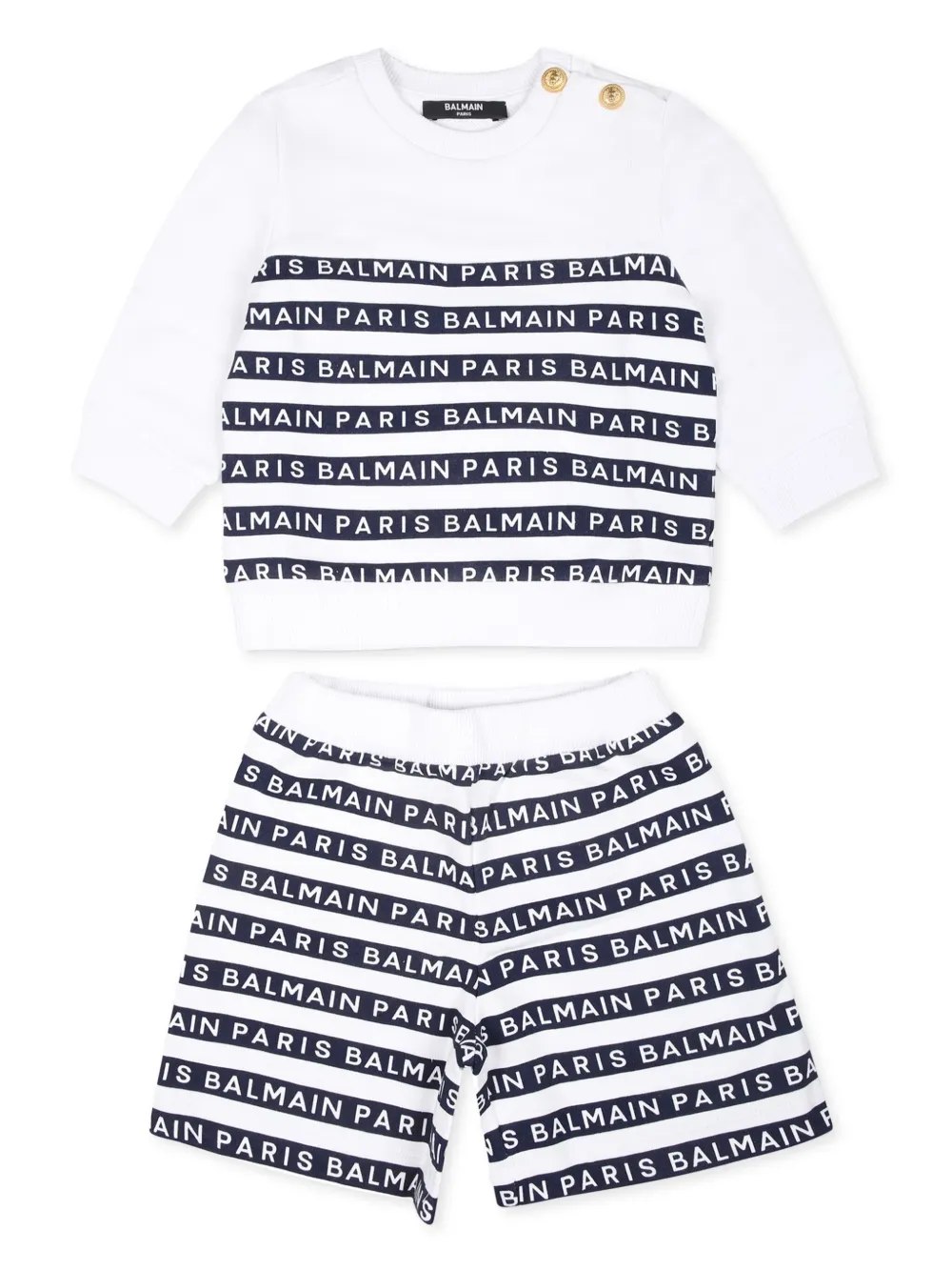 Image 1 of Balmain Kids logo-print tracksuit set