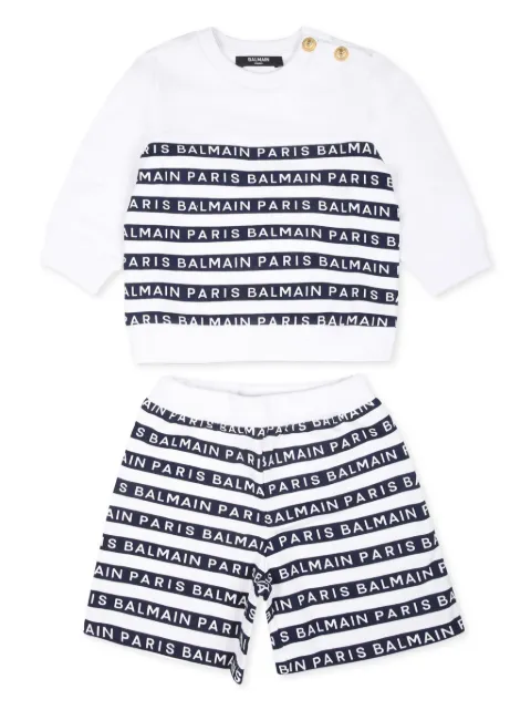 Balmain Kids logo-print tracksuit set
