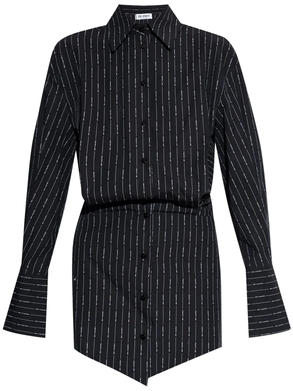 The Attico Gestreepte blousejurk Zwart