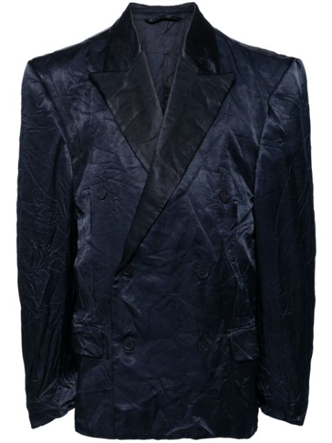 Balenciaga crinkle-effect double-breasted blazer Men