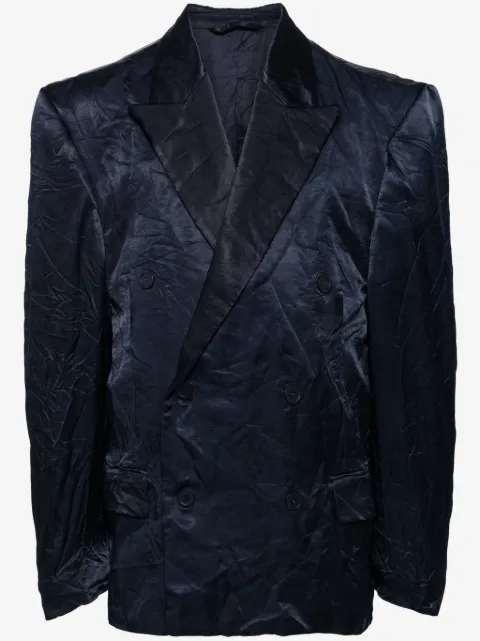 Balenciaga crinkle-effect double-breasted blazer