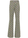 ETRO patterned-jacquard flared trousers - Green