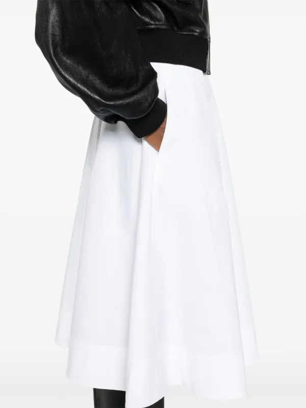 KHAITE A-line Poplin Skirt | White | FARFETCH SG