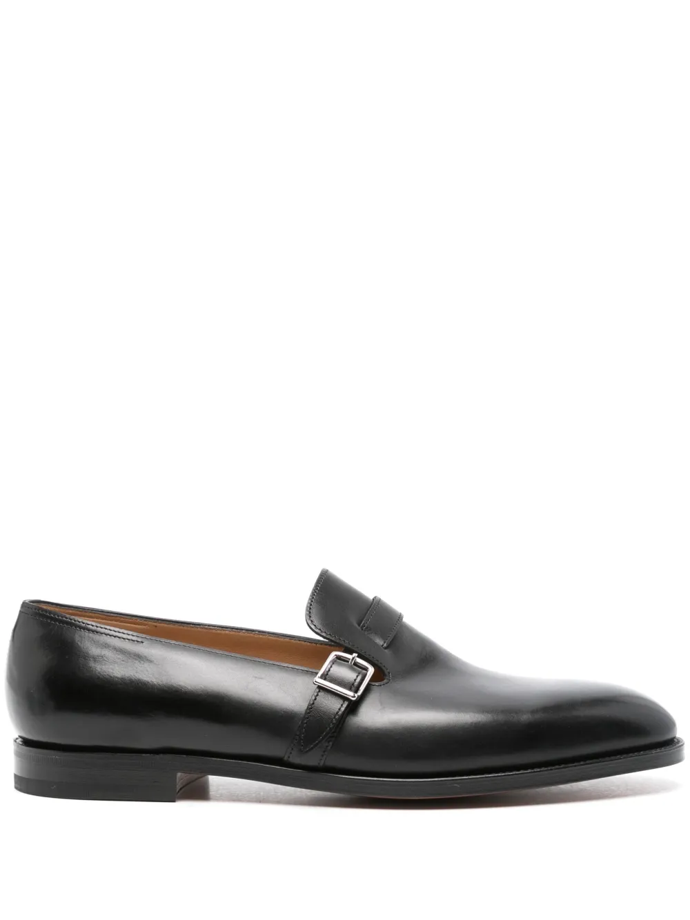 John Lobb leather monk shoes Black