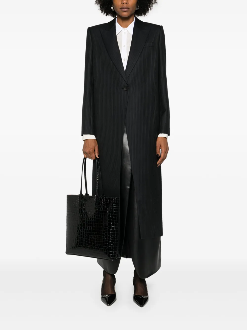 Alexander McQueen pinstripe pattern coat | Single Breasted Coats | Image 2