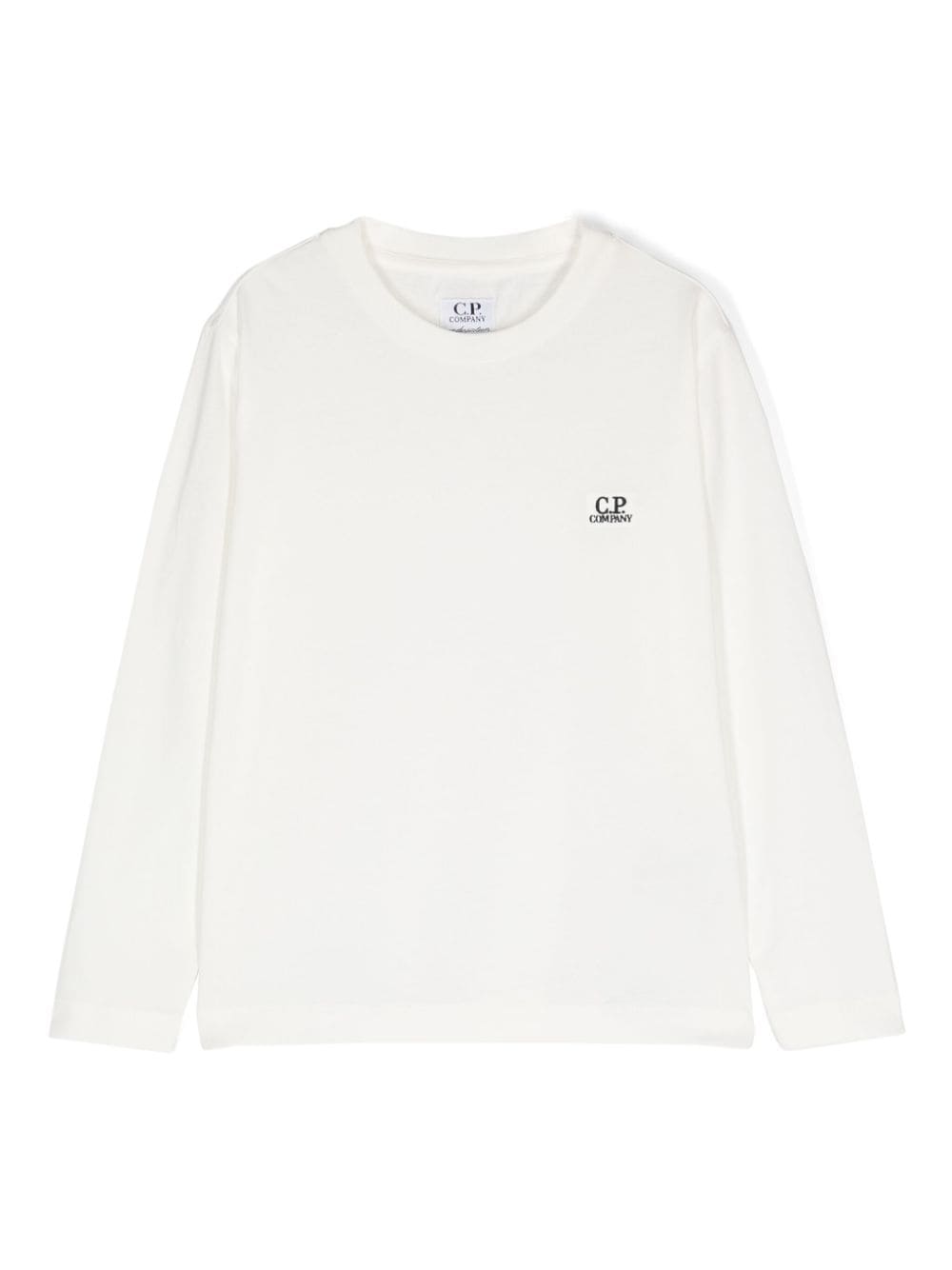 Shop C.p. Company Logo-embroidered Cotton T-shirt In White