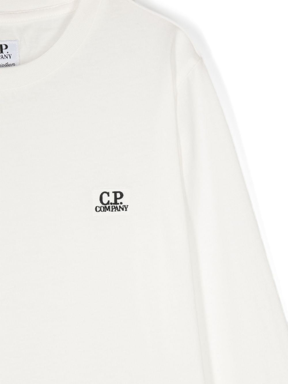 Shop C.p. Company Logo-embroidered Cotton T-shirt In White