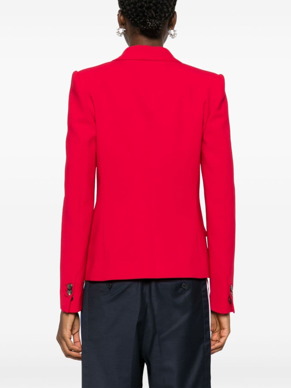 Shop Dsquared2 Logo-plaque Single-breasted Blazer In Red