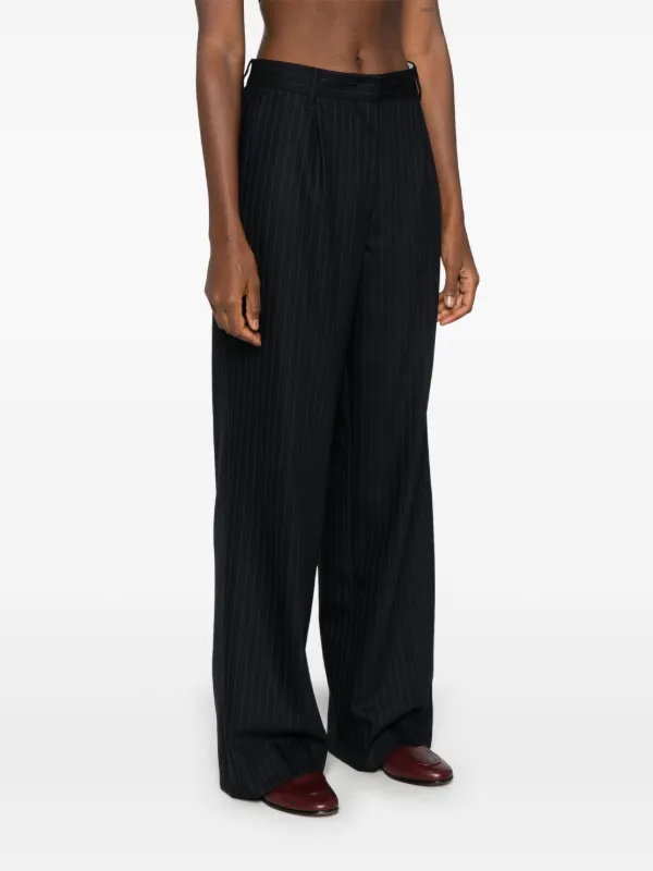 Miu Miu Pinstriped straight-leg Trousers | Blue | FARFETCH TR