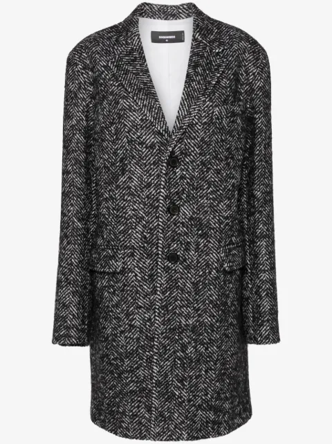 DSQUARED2 herringbone wool blend coat