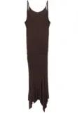 The Attico layered mermaid-silhouette maxi dress - Brown