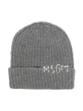MSGM Kids chunky ribbed-knit beanie - Grey
