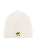 Barrow kids Smiley-patch ribbed beanie - Neutrals