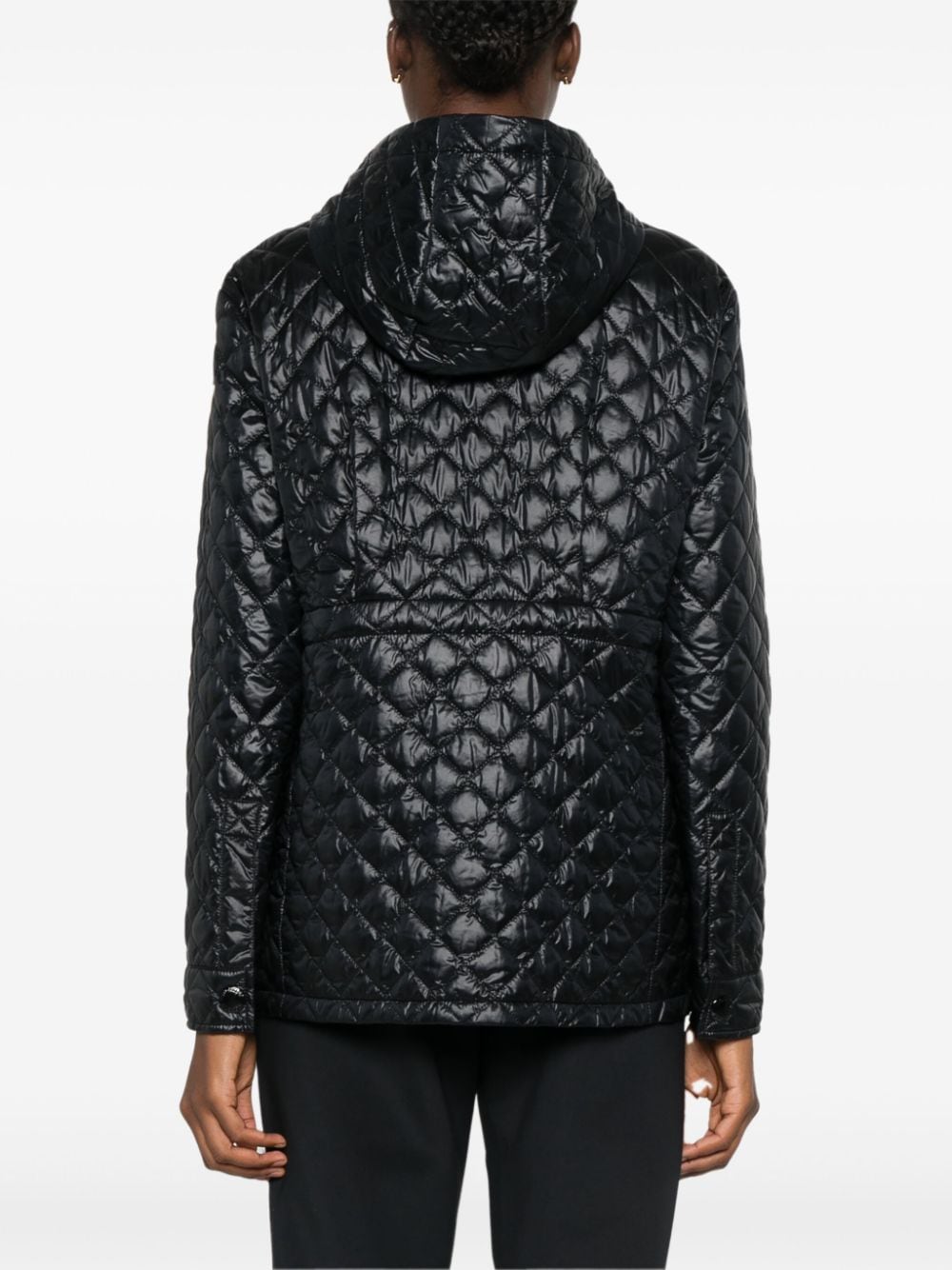 Shop Moncler Anett Diamond-quilted Jacket In Black