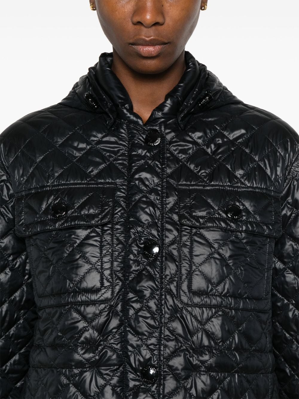 Shop Moncler Anett Diamond-quilted Jacket In Black