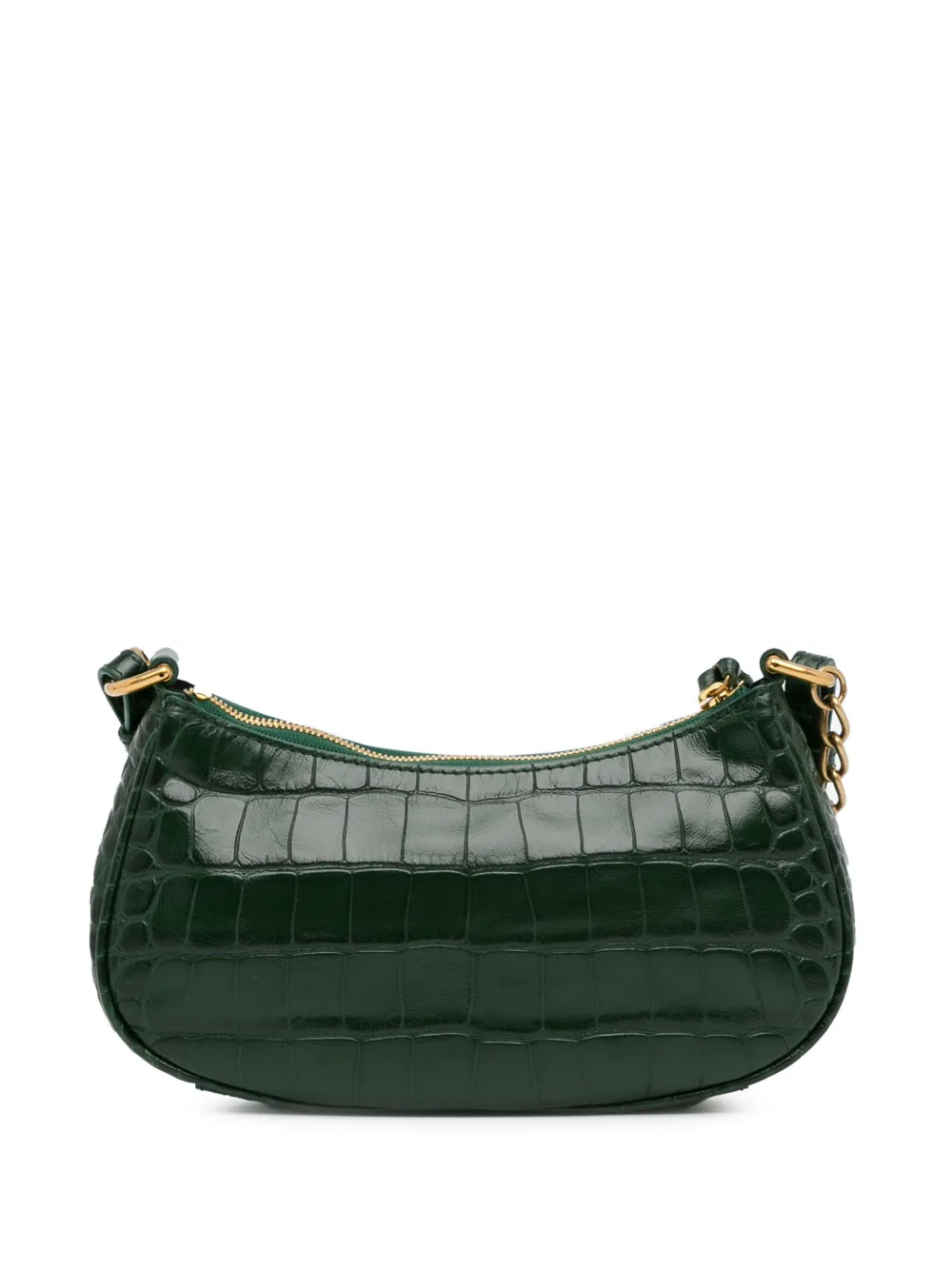 Balenciaga Pre-Owned 2022 Crocodile Embossed Le Cagole Mini satchel - Groen