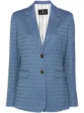 ETRO patterned-jacquard wool blazer - Blue