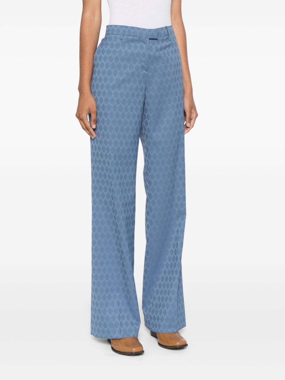 ETRO patterned-jacquard tailored wool trousers Women