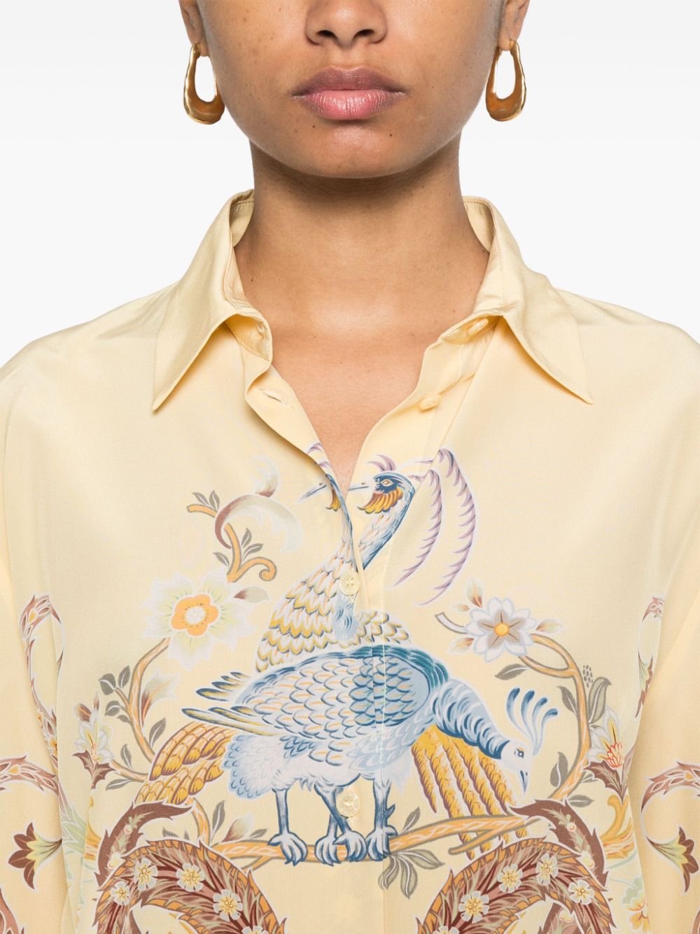 ETRO illustration-print silk shirt Women