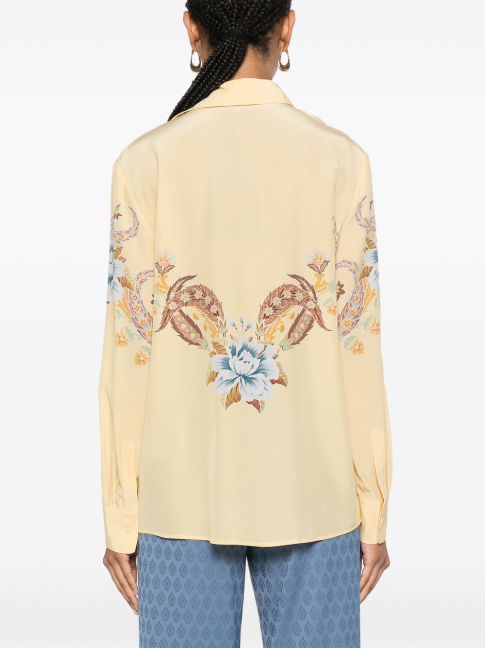 ETRO illustration-print silk shirt Women