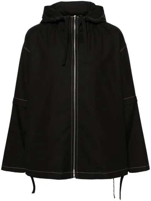Jil Sander contrast-stitching hooded jacket