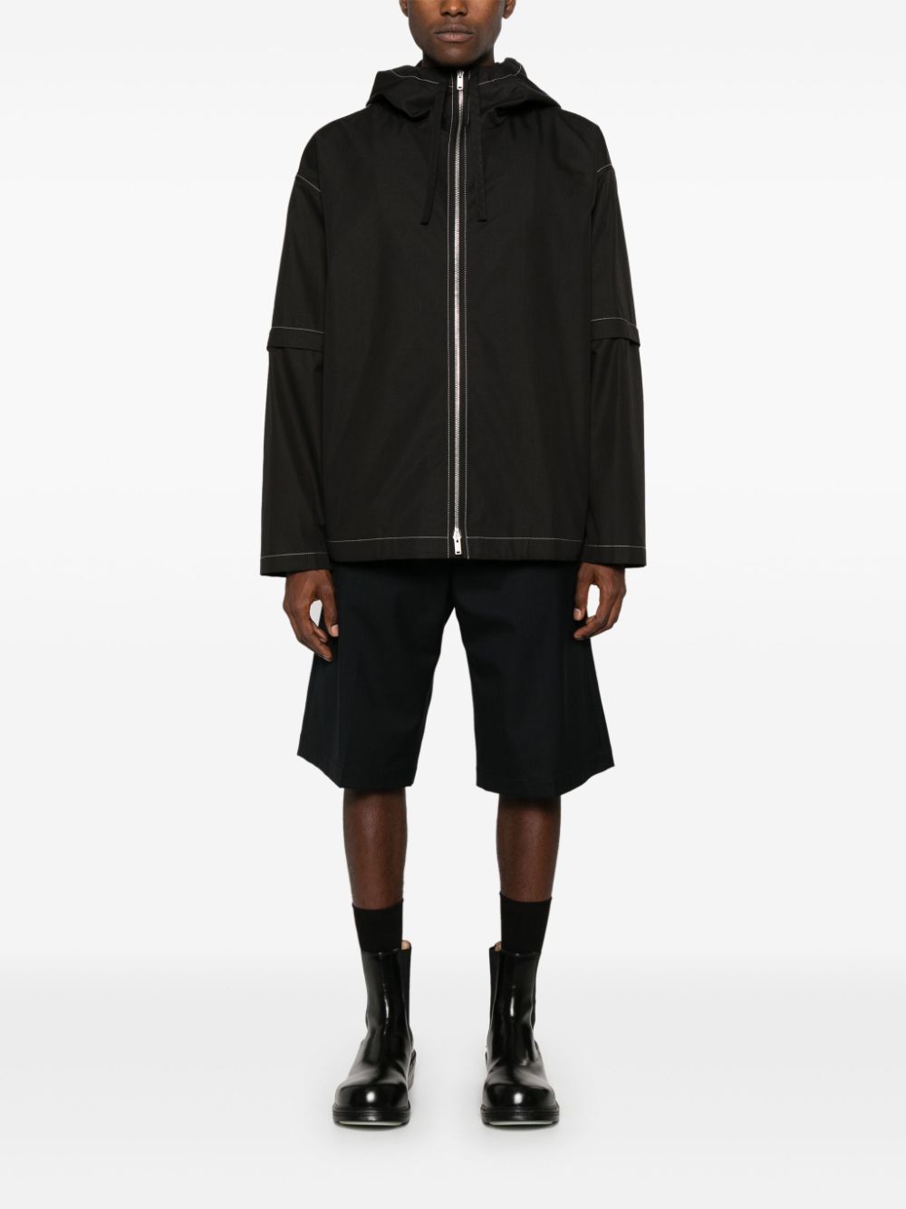 Jil Sander Jack met capuchon - Zwart